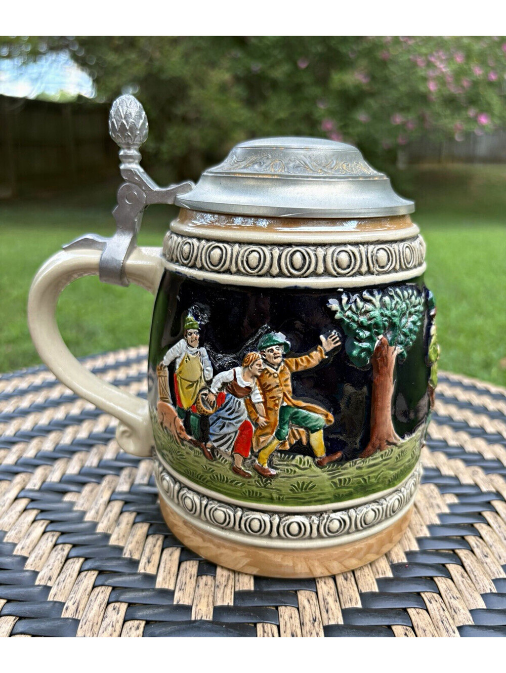 Original Gerzite Germany Lidded Beer Stein Breweriana Collectible